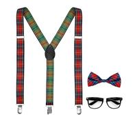 Widmann Ensemble de déguisement Milano Party W 68551 – nerd, bretelles, nœud papillon, lunettes