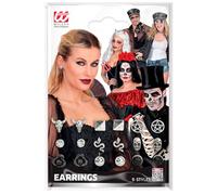 W WIDMANN MILANO Party Fashion - Ensemble de boucles d'oreilles pour femmes, 18 pièces, accessoire de costume pour Halloween et carnaval