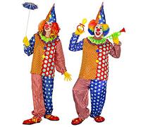 Widmann Costume Clown – Manteau avec col, Pantalon, Chapeau – Taille L – Différentes couleurs