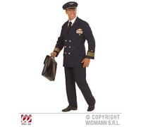 W WIDMANN MILANO Party Fashion - Ensemble de costume de pilote pour homme | Costume d'hôtesse de l'air avec veste, pantalon et casquette pour le carnaval et les soirées à thème