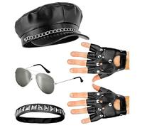 W WIDMANN MILANO Party Fashion - Ensemble de costumes rocker et motard, 5 pièces, pour carnaval, soirée à thème, festival