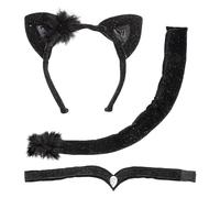 Widmann Milano – Kit déguisement chat Party Fashion pour adultes (oreilles, collier, queue)