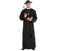 Widmann S.r.l. Costume de prêtre Robe et ceinture XXL noir