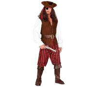 Widmann Pirate (Shirt With Vest, Pants, Belt, Boot Covers, Headband, Hat, Eye-Pa