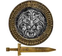 W WIDMANN MILANO Party Fashion - Ensemble épée et Bouclier Cœur de Lion, Accessoire de Costume pour Chevalier, Spartiate, GN et Carnaval