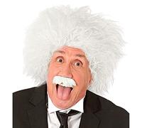 WIDMANN MILANO PARTY FASHION W Ensemble perruque et moustache Einstein - Idéal pour les fêtes à thème et le carnaval, cheveux synthétiques de qualité supérieure, look scientifique fou