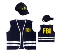W WIDMANN MILANO Party Fashion FBI AGENT (vest, cap) - (140 cm / 8-10 Years)