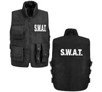 W WIDMANN MILANO Party Fashion - Gilet à empiècements pour adultes | Avec des écussons interchangeables pour les déguisements de policier, SWAT, FBI ou militaire