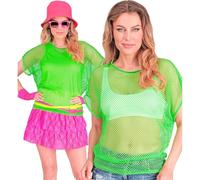 W WIDMANN MILANO Party Fashion - Haut en résille pour femme, manches courtes en résille, T-shirt pour festival, carnaval