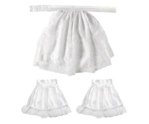 W WIDMANN MILANO Party Fashion - Jabot avec poignets blancs | Jabot en dentelle blanche avec 2 manchettes et fermeture velcro - Accessoire de costume pour vampire, pirate et carnaval