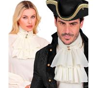 W WIDMANN MILANO Party Fashion - Jabot blanc crème, accessoire de costume pour femmes et hommes avec boutons pour carnaval