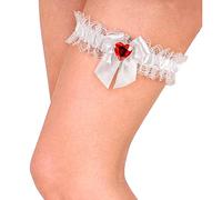 W WIDMANN MILANO Party Fashion - Jarretière, avec noeud et coeur, Accessoire, Carnaval, Fête à thème