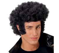 W WIDMANN MILANO Party Fashion - K6126 - Perruque Rock'n'Roll, noire, cheveux synthétiques, cheveux courts, frisés