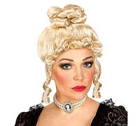 Widmann K6244 - Perruque Comtesse Jolanda, blonde, cheveux synthétiques, chignon, coiffure haute, baroque, noblesse