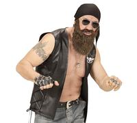 W WIDMANN MILANO Party Fashion, Kit d'accessoires Biker, bandana, fausse barbe, polyvalent, confortable, dimensions pratiques, qualité durable, parfait pour vos déguisements !
