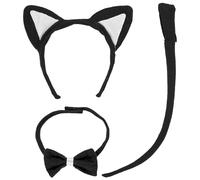 W WIDMANN MILANO Party Fashion - Kit de costume chaton pour enfants, serre-tête avec oreilles, nœud papillon, queue, chat, chaton, animal, fête à thème, carnaval