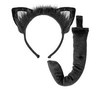 WIDMANN 09734 Ensemble de oreilles et queue de chat pour femme Noir Taille unique
