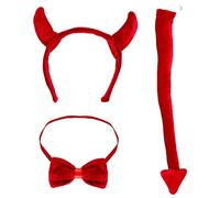 W WIDMANN MILANO Party Fashion - Kit de déguisement enfant diable, cornes, queue et nœud papillon, carnaval, soirée à thème