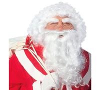 W WIDMANN MILANO Party Fashion L1519 - Perruque Père Noël de luxe, grise, avec barbe et moustache, sourcils, Saint-Nicolas, Noël, Carnaval, Fête à thème