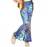W WIDMANN MILANO Party Fashion - Leggings années 70 Jeans Hippie, Reggae, Flower Power, Costumes de carnaval