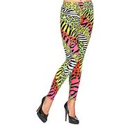 W WIDMANN MILANO Party Fashion - Leggings années 80, 80s, fièvre disco, mauvais goût, motif à rayures, fête à thème, carnaval