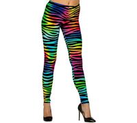 W WIDMANN MILANO Party Fashion - Leggings années 80, 80s, fièvre disco, mauvais goût, motif à rayures, fête à thème, carnaval