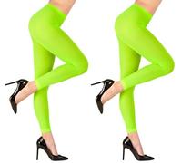 W WIDMANN MILANO Party Fashion - Leggings fluo, 70 DEN, collants, années 80, déguisement