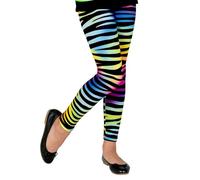 W WIDMANN MILANO Party Fashion - Leggings pour enfants années 80, Tigerprint, 80s, Animal Print, Disco Fever, Carnaval