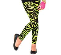 W WIDMANN MILANO Party Fashion - Leggings pour enfants années 80, Tigerprint, 80s, Animal Print, Disco Fever, Carnaval