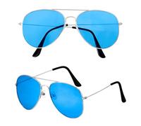 W WIDMANN MILANO Party Fashion Lunettes avec verres colorés, lunettes de pilote, accessoire pour fête à thème des années 80, carnaval