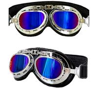 W WIDMANN MILANO Party Fashion - Lunettes d'aviateur pour adultes, lunettes de pilote rétro avec verres miroirs, accessoire de costume pour carnaval, tenues steampunk