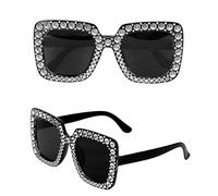 W WIDMANN MILANO Party Fashion - Lunettes de fête avec strass et verres teintés, accessoire de costume pour carnaval et festival