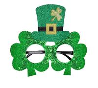 Widmann S.r.l. Lunettes trèfle paillettes Saint-Patrick avec mini chapeau Vert Taille unique