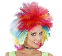W WIDMANN MILANO Party Fashion - M0796 - Perruque Rockstar, cheveux multicolores, cheveux synthétiques, coiffure courte, perruque courte femme
