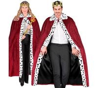 W WIDMANN MILANO Party Fashion - manteau de roi, rouge, 140 cm, cape, cape, prince, roi et reines, médiéval