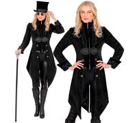 W WIDMANN MILANO Party Fashion - Manteau gothique pour femmes en velours, frac steampunk, pour carnaval, Halloween, cosplay