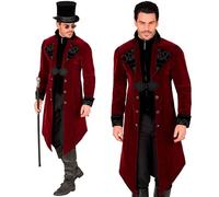 W WIDMANN MILANO Party Fashion - Manteau gothique pour homme en velours, frac steampunk, pour carnaval, Halloween, cosplay