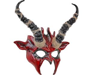 W WIDMANN MILANO Party Fashion - Masque avec cornes | Masque de déguisement pour démons, diables et chamans, Halloween, carnaval, style gothique, soirée à thème