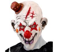 W WIDMANN MILANO Party Fashion - Masque clown tueur avec mini chapeau pour adulte, masque d'horreur accessoire Halloween