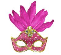 W WIDMANN MILANO Party Fashion, Masque de carnaval élégant, tissu rose chic, strass scintillants, confort optimal avec élastique, accessoire polyvalent pour toutes occasions, féminité accentuée