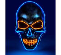 Widmann Masque LED Tête de mort – Visage lumineux, Squelette, Halloween