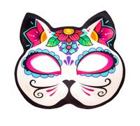 W WIDMANN MILANO Party Fashion - Masque Dia de los Muertos, masque de chat, sans menton, accessoire Halloween, carnaval