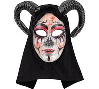 W WIDMANN MILANO Party Fashion - Masque effrayant avec capuche, pour adultes, démon, accessoire de costume Halloween