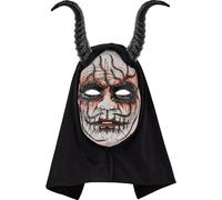 W WIDMANN MILANO Party Fashion - Masque effrayant avec capuche pour adulte - Accessoire de costume de démon d'Halloween