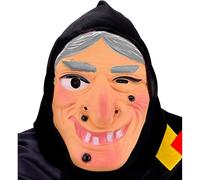 W WIDMANN MILANO Party Fashion - Masque facial sorcière avec foulard, en plastique, pour carnaval, Halloween & soirées à thème