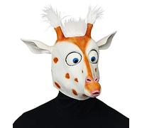 WIDMANN MILANO PARTY FASHION W Widmann Masque Girafe avec Yeux géants et Poils en Peluche, 10131378, Blanc/Marron, Normal