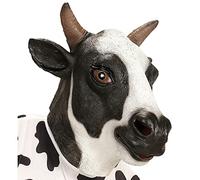 W WIDMANN MILANO Party Fashion - Masque intégral avec cheveux en peluche, masque animal, pour carnaval, soirée à thème, Vache
