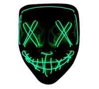 W WIDMANN MILANO Party Fashion - Masque LED effrayant, visage lumineux, psychopathe, démon, Halloween