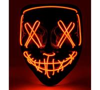 W WIDMANN MILANO Party Fashion - Masque LED effrayant, visage lumineux, psychopathe, démon, Halloween