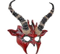 W WIDMANN MILANO Party Fashion - Masque pour les yeux avec cornes pour adultes, masque de chaman, accessoire Halloween, carnaval